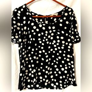 Forever 21 black and white polka dot blouse